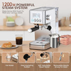 Espresso Machine 20BAR, Steam Frorther & Cold Brew, Stainless Steel - Image 5
