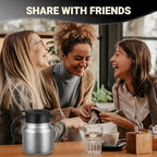 Small Insulated Coffee Carafe, 27 oz, Keeps Hot for 12H, Silver - Image 6