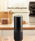 Portable Electric Coffee Grinder – 35 levels of thickness adjustment, ceramic core press, travel, camping, home and office use, USB rechargeable 1600MHz large capacity battery (Black) - Image 5