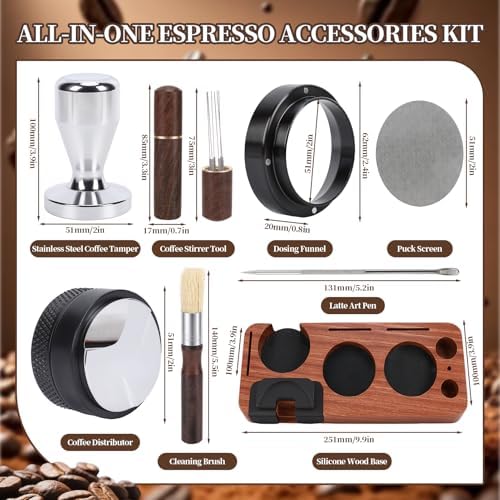 8 PCS Espresso Accessories Kit, 51mm Coffee Tamper Set - Image 2