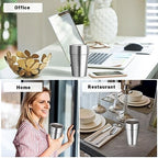 Stainless Steel Double Wall Cup, 16 oz Insulated Tumbler, 4 Pack Unbreakable Stackable Water Tumblers Insulated Metal Cup Premium Drinking Glasses for Travel Camping Home Outdoor - Image 6