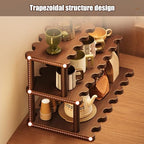 Wooden Mug Holder Countertop, 2-Tier Coffee Cup Holder Mug Display Coffee Mug Organizer Mug Rack for Coffee Station Organizer Mug Shelf for Cabinet for Kitchen, Home,2Tier_30cm - Image 5