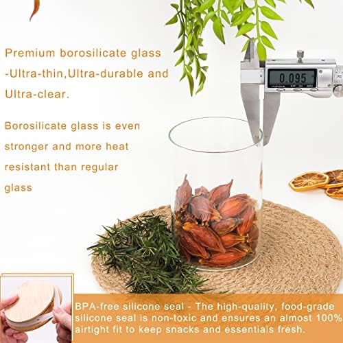 DHSBTLS 9 Pack 20 oz Glass Jars with Airtight Bamboo Lids for Kitchen - Image 4