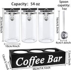 WYTAOHZL 3PCS Glass Coffee Containers with Shelf - Image 2