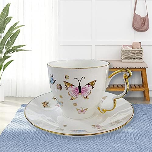 tea cups and saucers,Ceramic Coffee Tea and Saucer Set Bone China European Style Teacups Latte Cups Cup Suitable for Drinks Water - Image 4