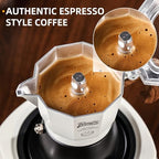 Bincoo Espresso Maker Stovetop - 2 Cup/120ML Small Stove Top Espresso Italian Coffee Maker, Camping Moka Pot (White-black) - Image 3