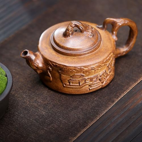 Tea Kettle Creative Stoneware Relief Dezhong Teapot Office Single Pot Tea Maker Ceramic Tea Infuser - Image 7