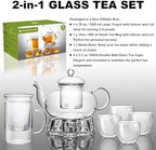 2-IN-1 Glass Tea Sets for Adults, Gifts for Tea Lovers - Image 2