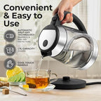 Zulay Kitchen Fast-Boiling Electric Kettle - 1.7L Hot Water Kettle 1500W With Auto Shut-Off - Water Boiler For Coffee & Tea - Boil-Dry Protection, Cool-Touch Handle, 360° Base - Black - Image 2