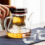 Herbal Tea Pot 900ML Large Capacity Teapot Office with Removable Infuser Tea Room Glass Tea Set Tea Water Separation Filter Teapot Loose Leaf Tea Steeper - Image 6