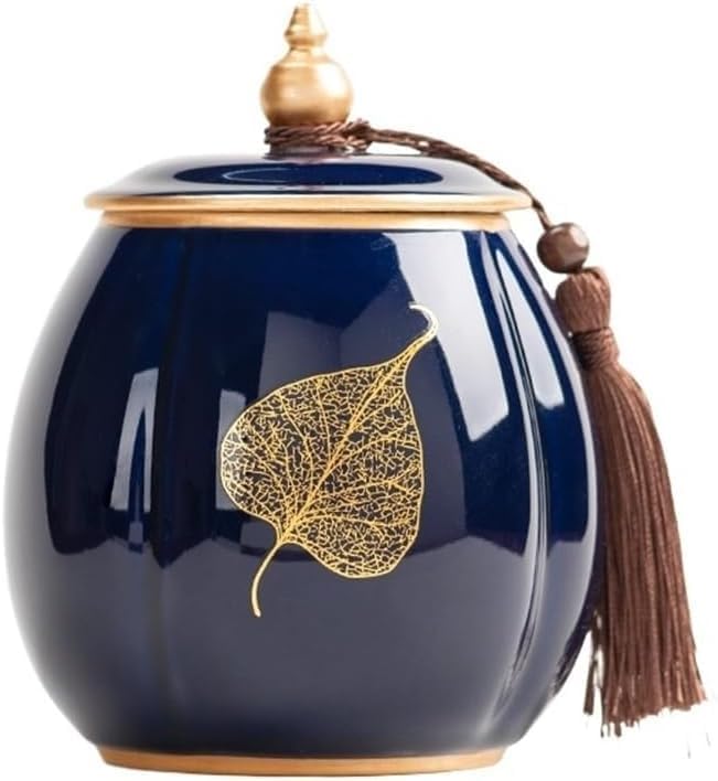 Ceramic Tea Canister with Sealed Lid for Loose Leaf Storage by ELEFOCUS