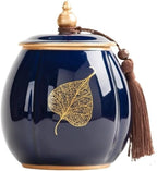 Ceramic Tea Canister with Sealed Lid for Loose Leaf Storage by ELEFOCUS
