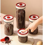 2PCS Glass Coffee Bean Jars, 32OZ Airtight Leak Proof Vacuum Coffee Canister Food Storage Container for Coffee Bean, Sugar, Tea, Nuts - Image 7