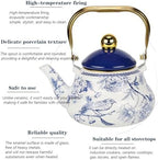Enamel Tea Kettle, Vintage Tea Pot Stovetop with Folding Handle for Tea, Coffee, Milk(2L) - Image 6