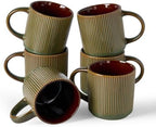 famiware Coffee Mug Set of 6, Star 12 oz Ceramic Mugs Cups Set with Handle by Famiware