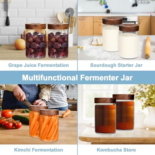 Glass Spice Jars Seasoning Containers Small Glass Jars with Lids Airtight Food Storage Canister for Kitchen Pantry Sugar Tea Coffee Bean Nuts Cookies Herbs Salt (30oz(900ml)*2 pack) - Image 7