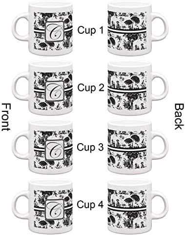 Personalized Toile Single Shot Espresso Cups - Set of 4 - Image 5