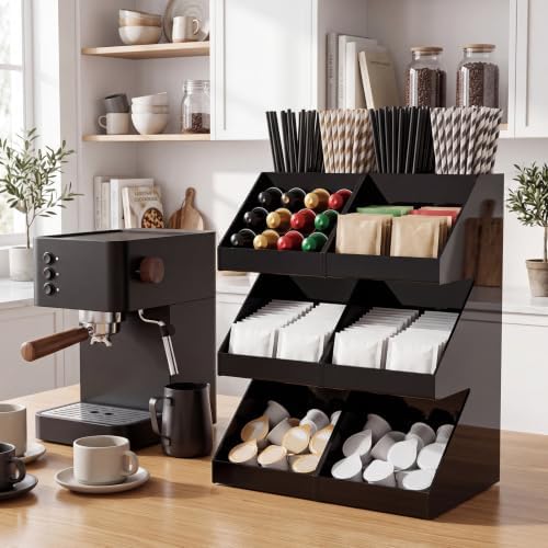 2 Pcs Acrylic Coffee Bar Organizer, Classic, 15.75 x 7.48 x 6.1 Inches - Image 7