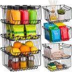 8 Pack Small Stackable Metal Wire Storage Baskets for Pantry by Unknown