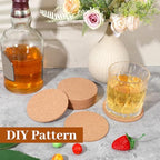 Cork Coasters for Drinks Bulk 3.54 Inch Cork Round Coasters Coffee Coaster - Image 6