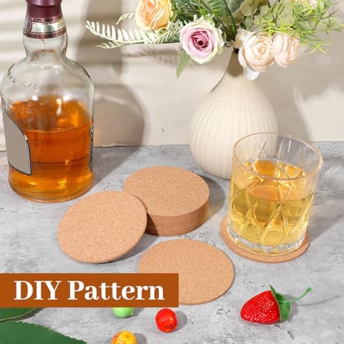 Cork Coasters for Drinks Bulk 3.54 Inch Cork Round Coasters Coffee Coaster - Image 6