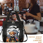 Halloween Mountain Cow Bat Moon Pumpkin Coffee Maker Carring Bag Travel Carrying Storage Tote Bag Compatible with Keurig K-Mini or K-Mini Plus Portable Single Serve Coffee Brewer Case with Pockets - Image 6