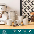 vancasso Coffee Mugs Set of 6, 12 Oz Ceramic Coffee Cups with Handle, Ceramic Unique Glaze Coffee Cup for Cappuccino, Latte, Tea, Cocoa, Dishwasher & Microwave Safe Gift Sets, Gray, Series PLAYA - Image 3