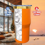 20 oz Tumbler Bulk Stainless Steel Tumblers with Lids and Straws Orange - Image 4