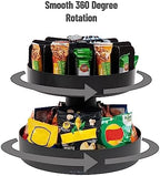 Mind Reader 2-Tier Snack Carousel, Countertop Organizer, Snack Tray, Breakroom, Kitchen, 14.25"L x 14.25"W x 14"H, Black - Image 4