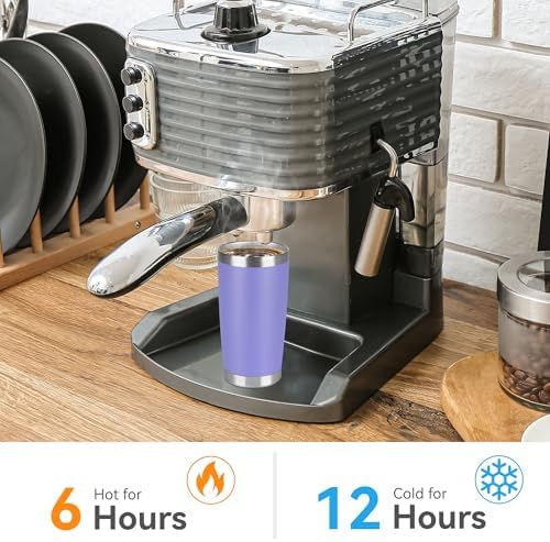 20 oz Tumbler Stainless Steel Tumblers Bulk with Lid Double Wall Insulated Coffee Tumbler Cups for Hot & Cold Drinks Powder Coated Travel Coffee Tumbler Mug Metal (Lavender, 12 pack) - Image 4