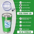 20oz Tumbler Insulated Coffee Tumblers with Lid Stainless Steel Green 12P - Image 3