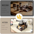 Tea Bag Organizer Wood Tea Organizer with 8 Compartments Storage Chests Tea Station Chest Display Container Box for Countertop Kitchen - Image 5