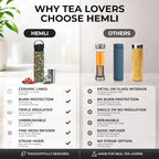 22 oz Ceramic Lined Tea Infuser Travel Tumbler, Micro-Mesh Stainless Steel Infuser, Pure Taste Ceramic Interior, Triple Insulated 12hr Hot Cold, Dual Sip & Straw Lid, Scratch-Resistant - Image 3