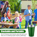 Mimorou 20 Pack Stainless Steel Cups Metal Aluminum Cup, 16 Oz,Bright Green - Image 4