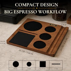 Kardox Walnut Espresso Tamping Station, Tamping Mat & Espresso Tool Organizer - Image 4