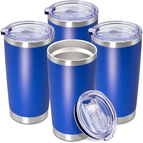 20oz Tumbler Insulated Coffee Tumblers with Lid Stainless Steel DarkBlue 4P by AEPDTD