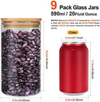 DHSBTLS 9 Pack 20 oz Glass Jars with Airtight Bamboo Lids for Kitchen - Image 2