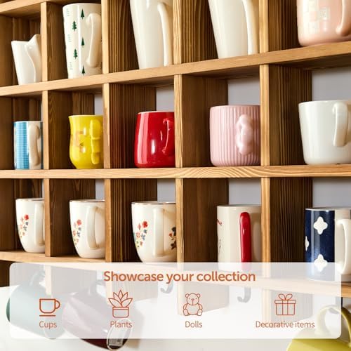 Mug Shelf for Wall, 41.3 x 35.2 Inch Coffee Mug Display Shelf - Image 6