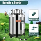 60 L /15.8 Gallon 304 Stainless Steel Milk Can Jug, Heavy Duty Milk Transport Cans Jug with Sealed Lid for Milk Storage Transportation (US Stock) - Image 2