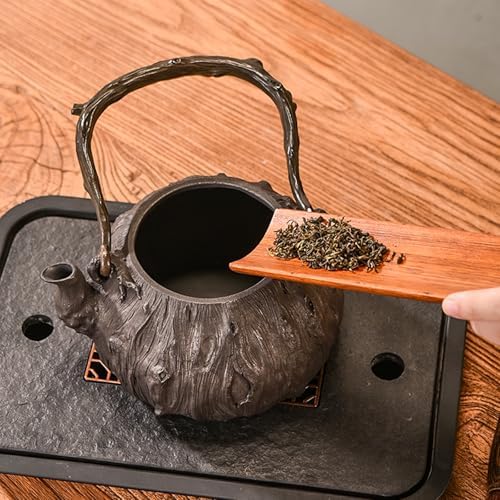 Cast Iron Teapot, Stovetop Safe Tea Kettle With handle, Asian Style Handmade Tea Pot For Home Camping Outdoor Use(0.9L, BlackL) - Image 3