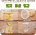 Glass Jars with Airtight Lids, 26oz Glass Storage Jars Set of 6, Thick Food Storage Containers for Pantry Organization, Kitchen Counter, Coffee, Pasta, Cereal - Image 4