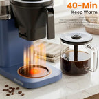 Kismile SCA Certified 8-Cup Coffee Maker, 6-Min Quick Brew, Hot & Cold Brew Coffee Machine, Adjustable Flow Control, Magnetic Anti-Drip, Keep Warm, DIY Manual Mode, Dishwasher Safe, Glacier Blue - Image 3