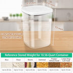 TBMAXS Airtight Rice Container 20 Lbs, Clear PET Plastic Food Storage Container Bin For Flour Sugar, Dry Food Holder with Easy Locking Lid for Kitchen Pantry Organization and Storage - Image 2