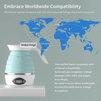 Collapsible Travel Kettle Electric Portable Foldable Kettle for Boiling Water, Suitable for 110V & 220V Dual Voltage, for Tea & Coffee, 850W Small Mini BPA-free Silicone White electric kettle - Image 7