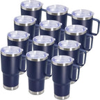 20 oz Tumbler with Handle and Lid Insulated Travel Coffee Mug Navy 12P by ATQTQ