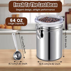 Suclain 2 Pack 64 oz Airtight Stainless Steel Coffee Canisters for Kitchen - Image 2