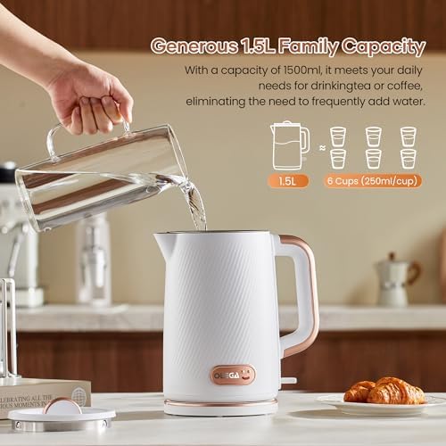 OLEGA Electric Tea Kettle: 1200W Fast Boil Electric Water Kettles 1.5L - Image 6