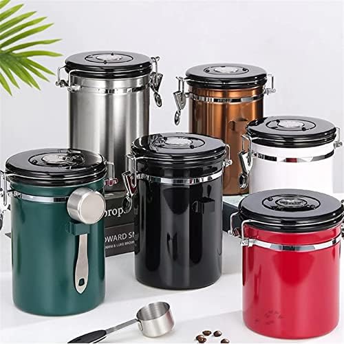 Coffee Bean Container 1500ml Stainless Steel Coffee Bean Sealed Tank Grains Storage Canister Jar Food Container Kitchen Accessories for Beans, Grounds, Tea, Sugar(Gold) - Image 3
