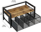 Tea Bag Organizer with 8-Compartment Mesh Drawer, Rustic Brown - Image 3