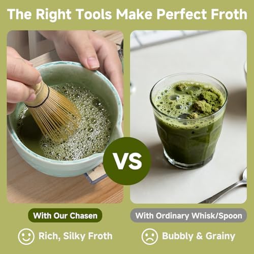 8-Piece Matcha Whisk Set, Ceramic Bowl and Sifter, Matcha Crystal - Image 6